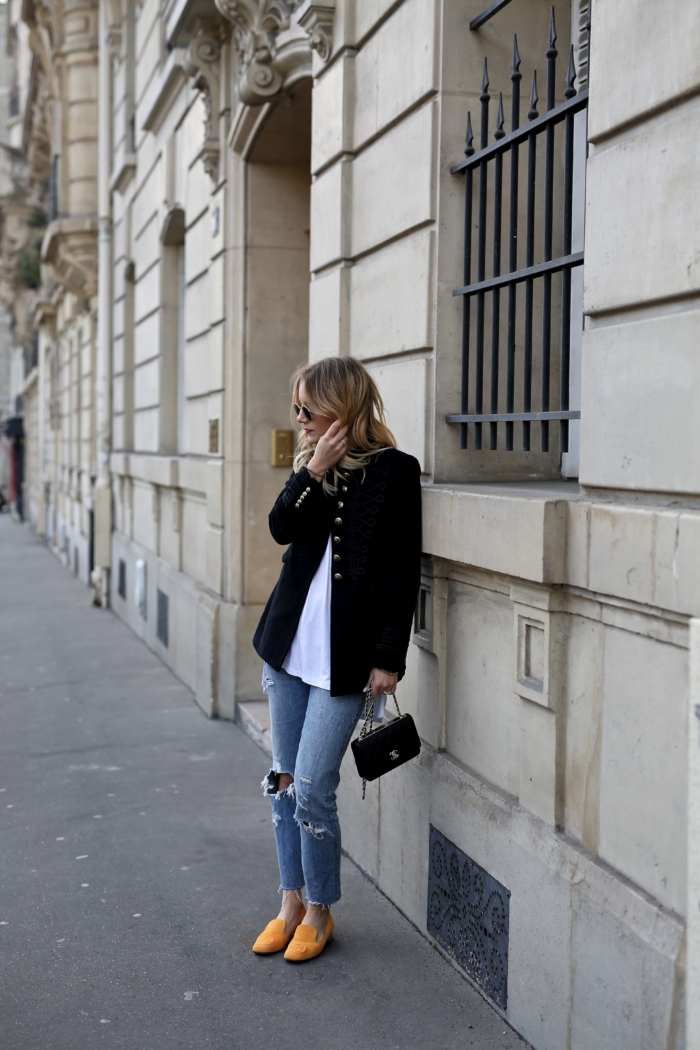 ootd, casual, ripped jeans, gucci, chanel 
