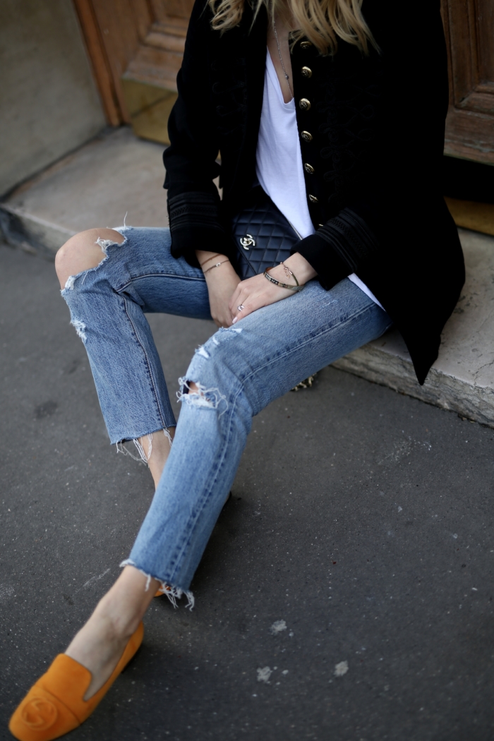 ripped jeans, chanel