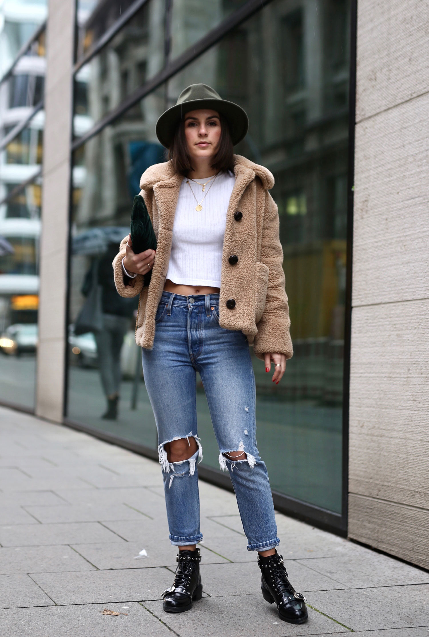 Ripped jeans deals and combat boots