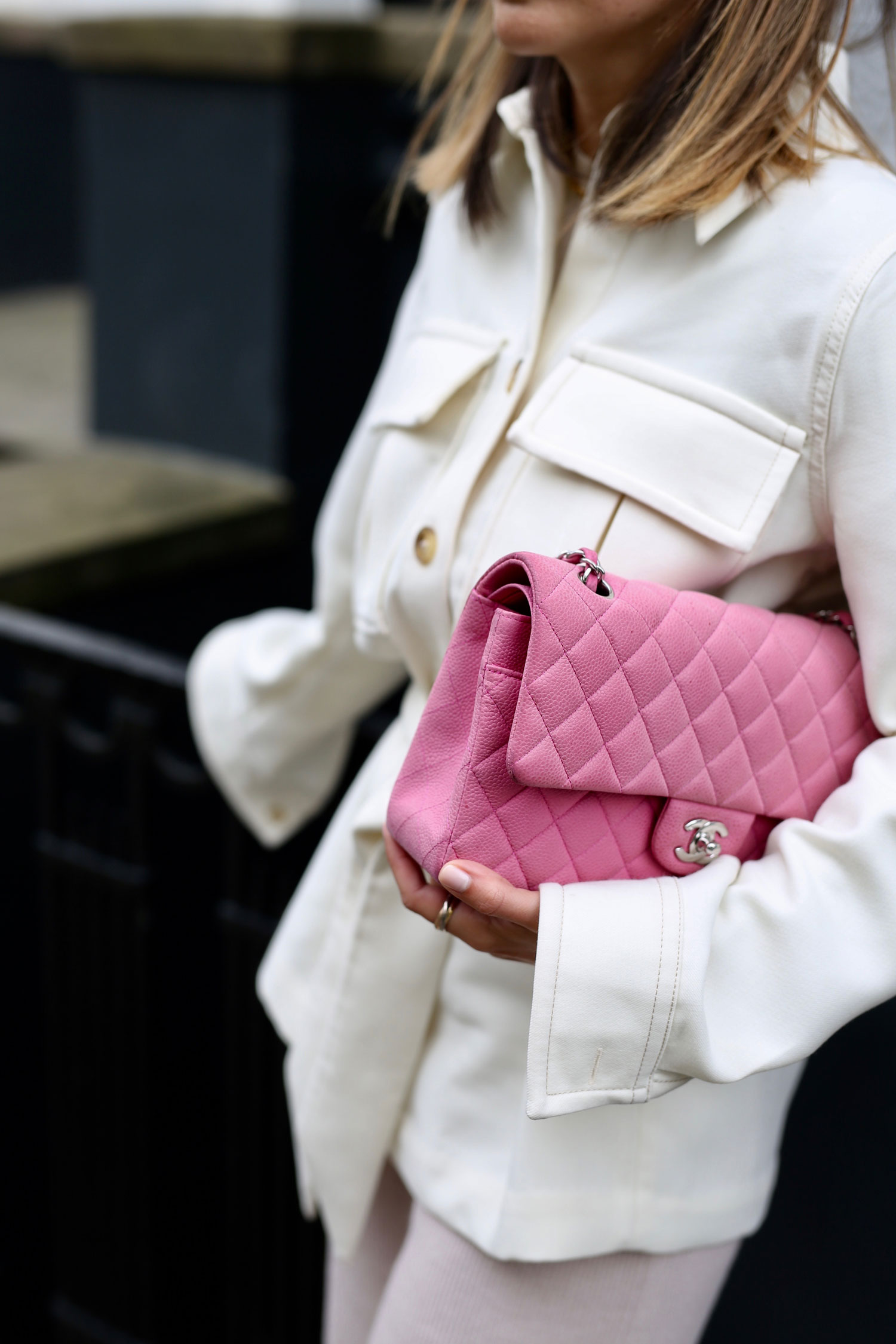 details-chanel-pink-vintage-bag-blazer - Shoppisticated