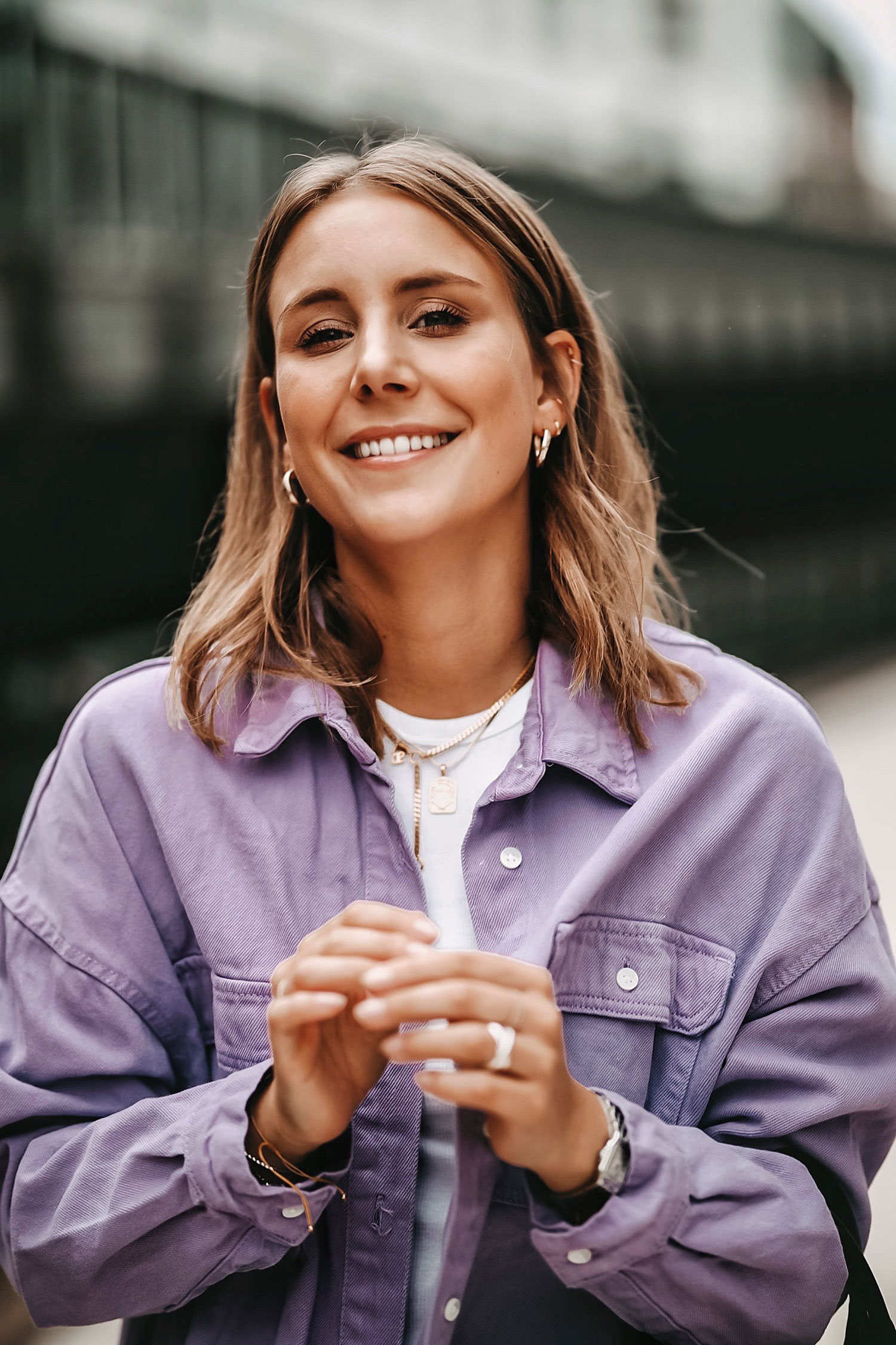 Lila Oversized Hemd