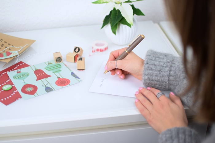 Geschenkkarte Weihnachten, Stempel, Karte schreiben