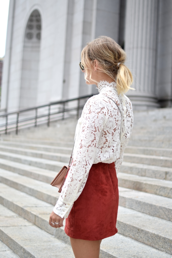 Set Bluse von Edited Spitze weiß