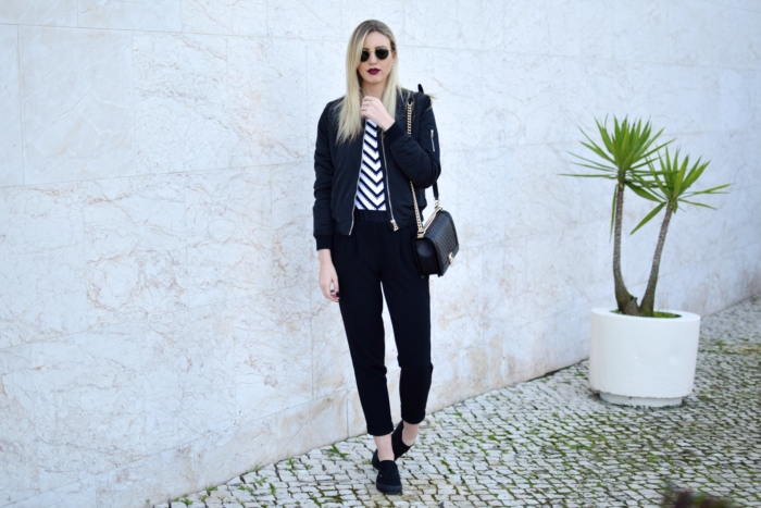 bomber jacke blau