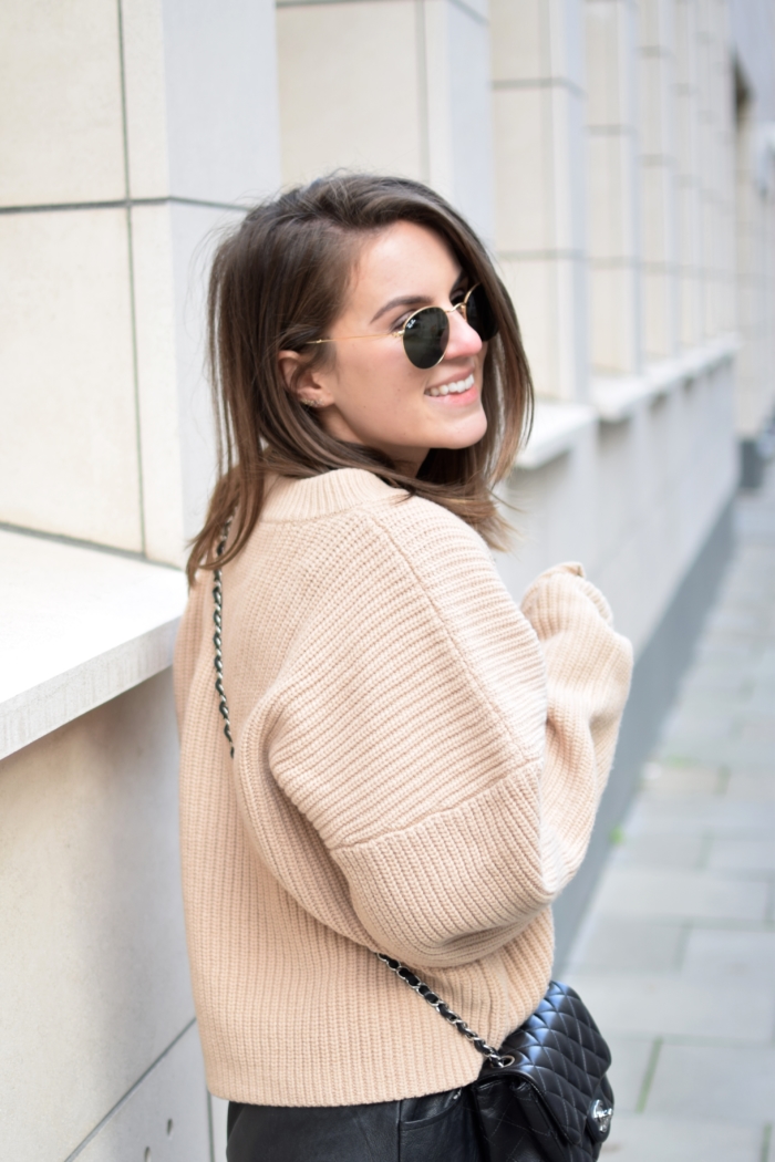 Ray-Ban Sonnenbrille, oversized Strickpullover rosé