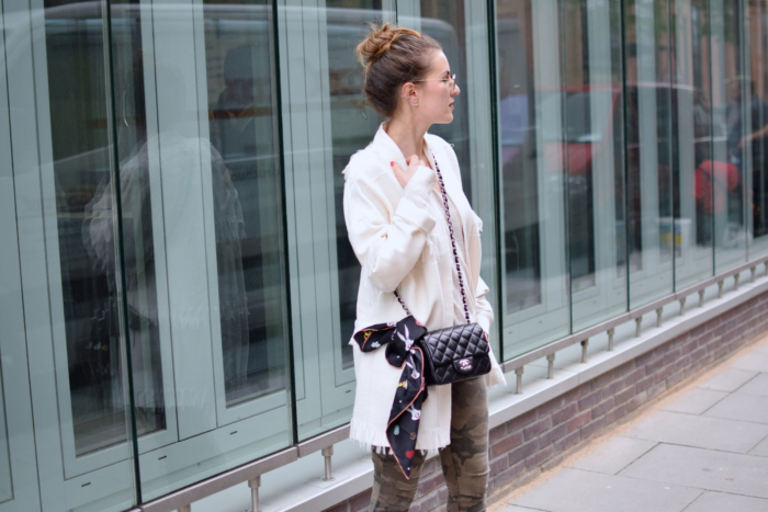 Camo pants and fringe jacket