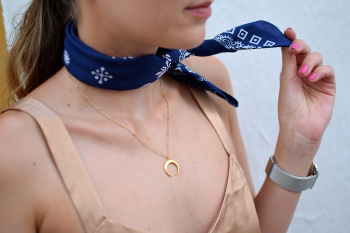 summertop gold details bandana halfmoon