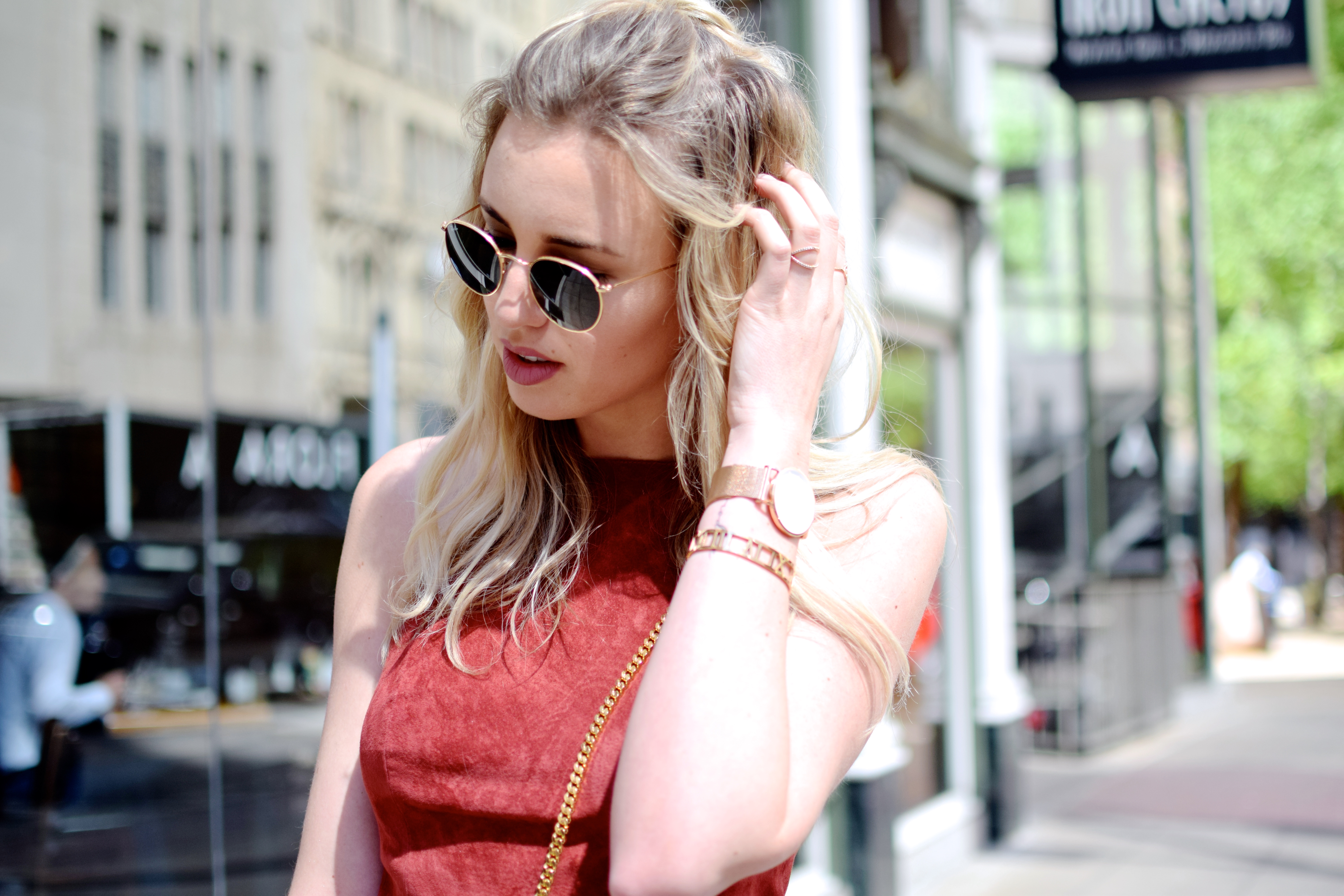 wildleder top
