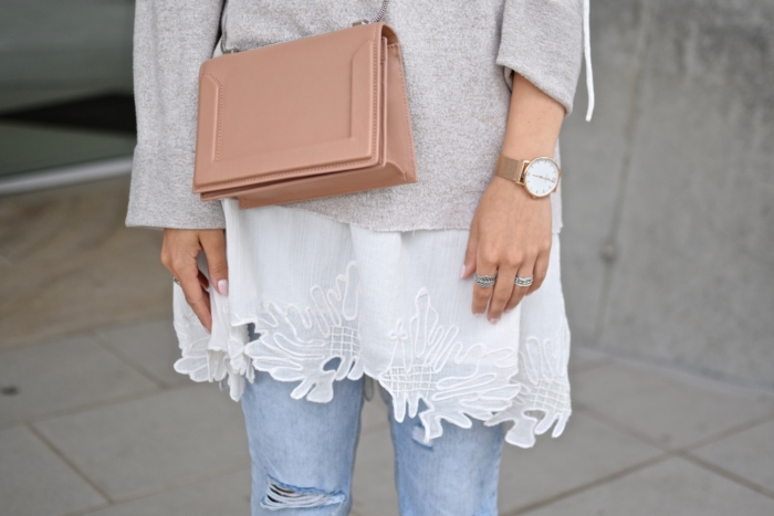Phillip Lim Nude Leather Soleil Chain Bag X Pandora Rings