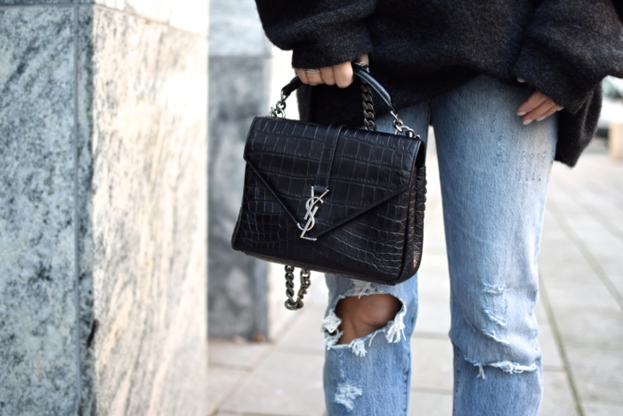 Boyfriend jeans Detail, YSL Tasche