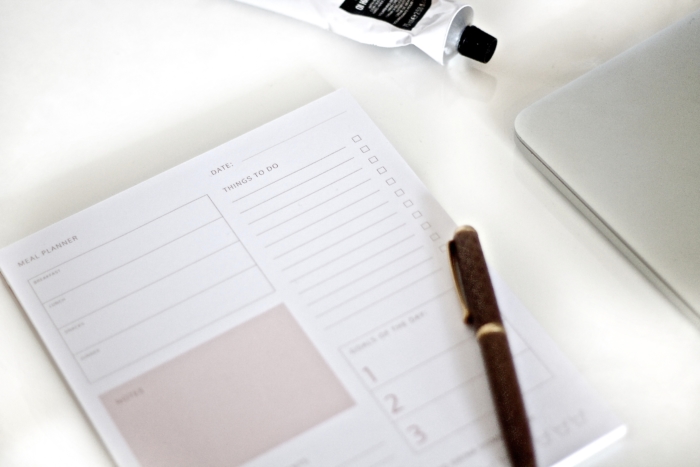Motivation hacks, notebook, pencil