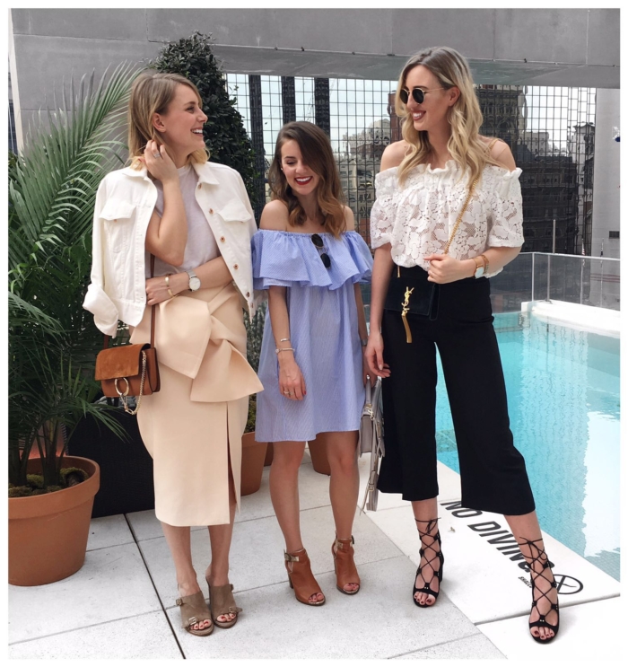 Shoppisticated Bloggerinnen, Sommeroutfits, Kleider, Sandaletten, Pool