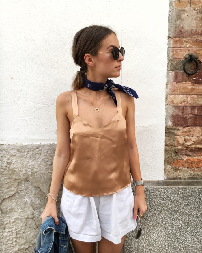 whiteshorts bandana shades summerstreetstyle