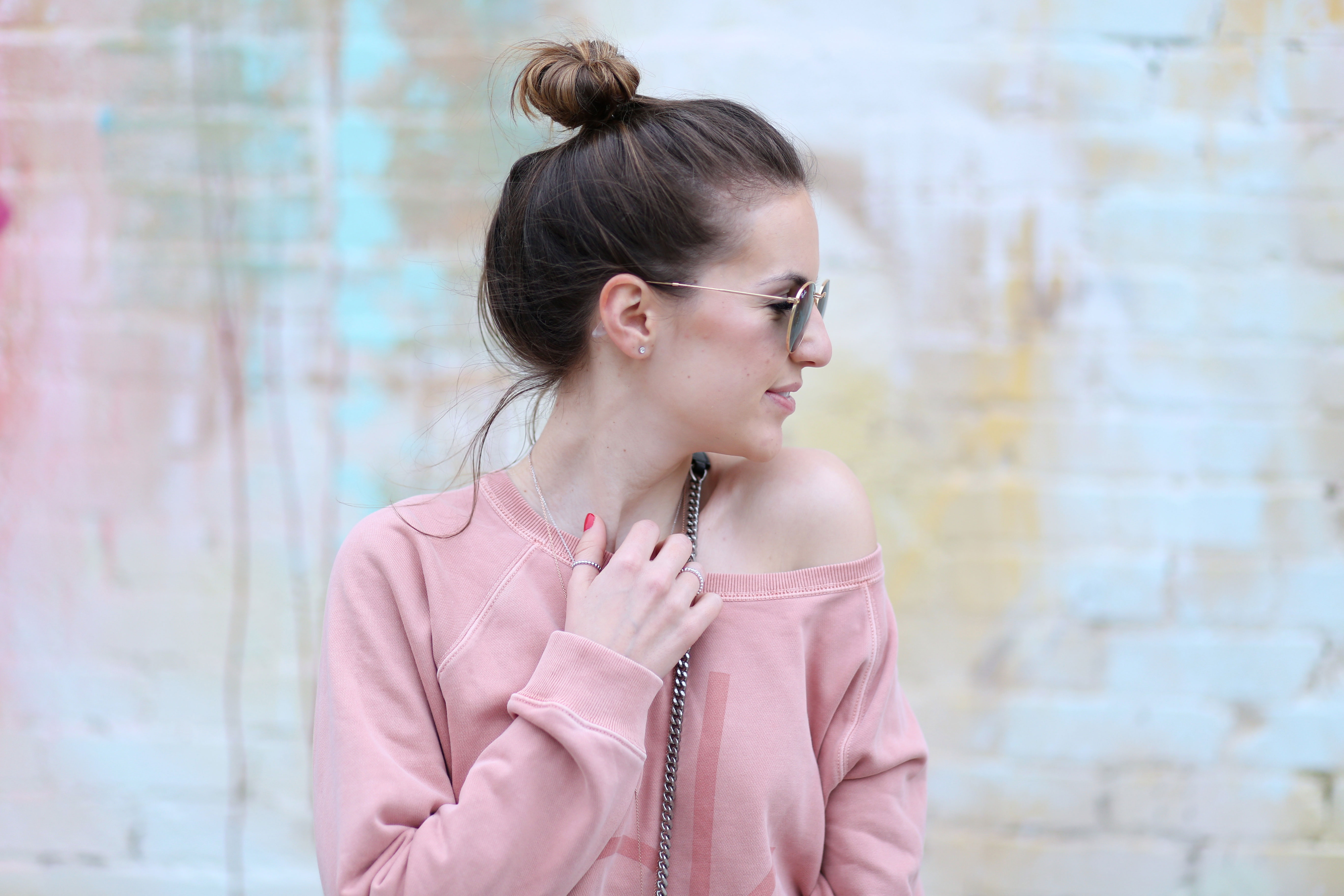 girl, close up, fashion, look, sunnies, bun