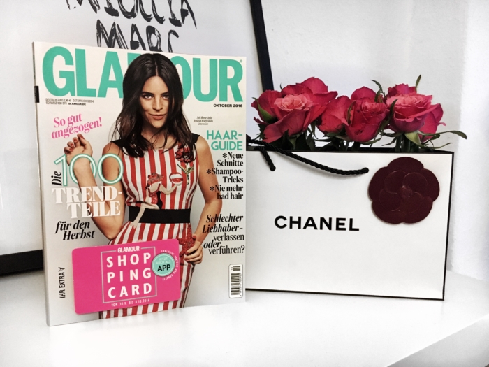 glamour shopping week, glamour magazin, chanel verpackung, rosen