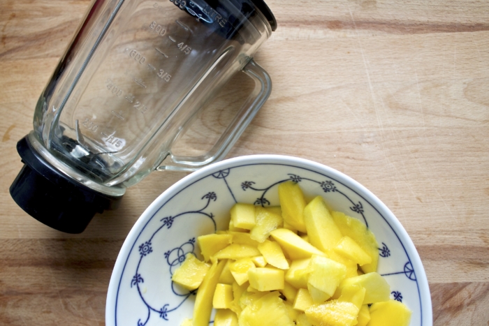 fruit leather, diy, slices of mango, kitchen machine