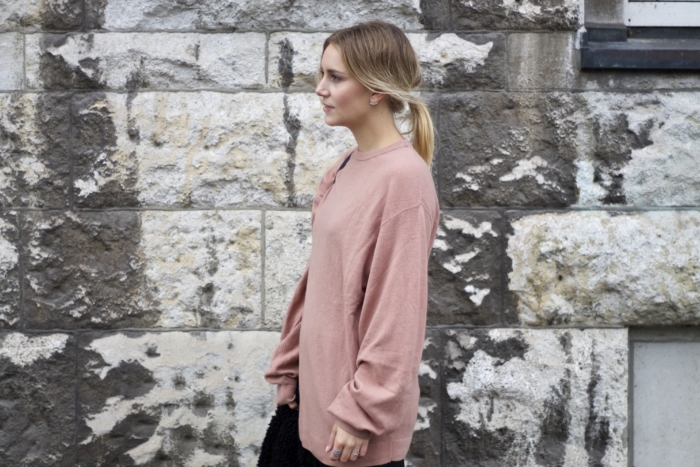 oversized cashmere sweater rose