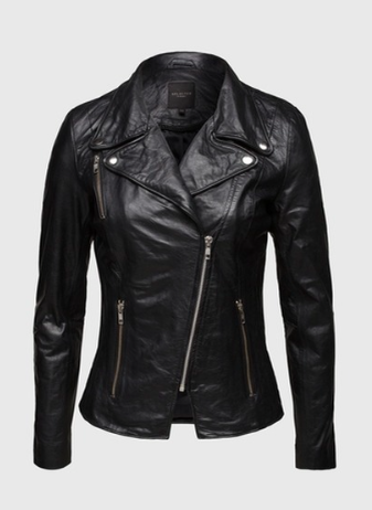 Schwarze Biker Lederjacke