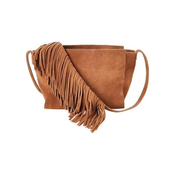 Tasche schultertasche braun wildleder fransen boho festival