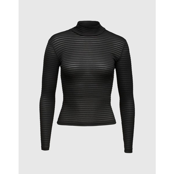 Semi Transparentes shirt mit Rollkragen