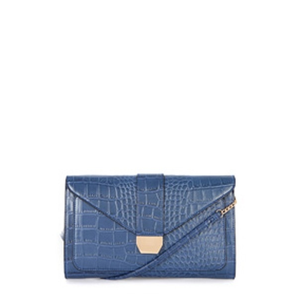 Clutch blau krokodilmuster Handtasche