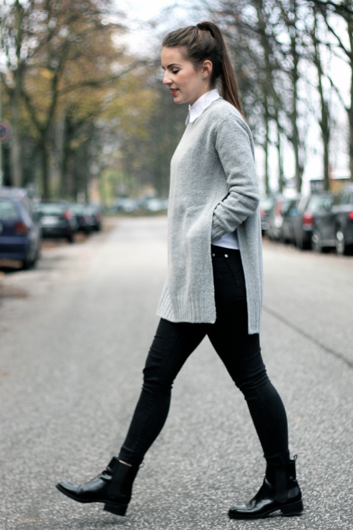 Grauer Pullover von Zara