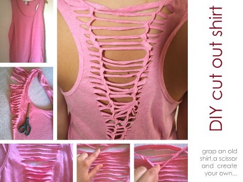 Selbstgemachtes Cut Out Shirt