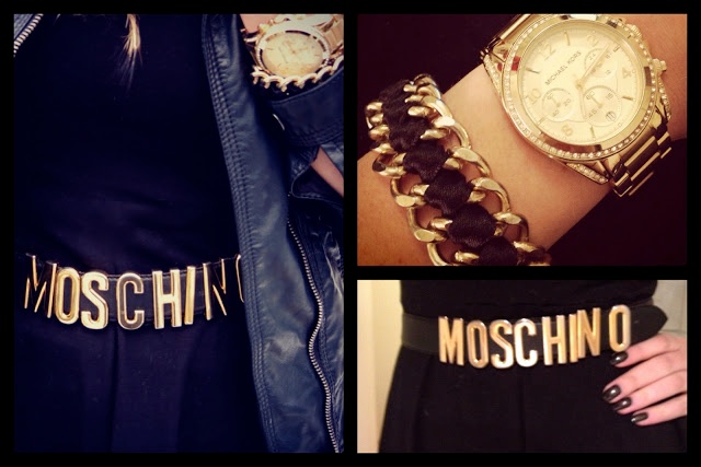 Uhr von Michael Kors und Gürtel von Moschino