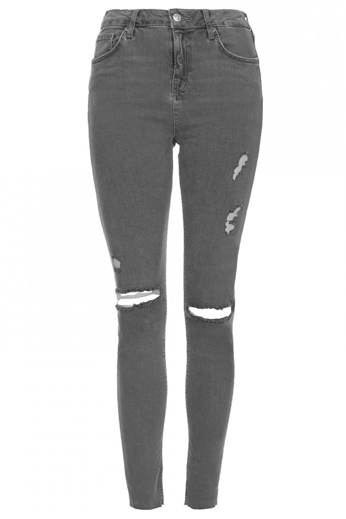 Destroyed Jeans grau