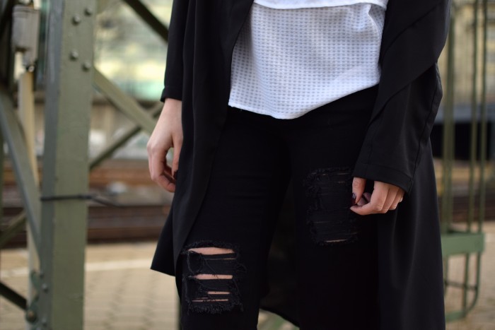 Destroyed Jeans Schwarz