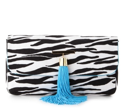 Zebra Tasche blau bomel schwarz weiß