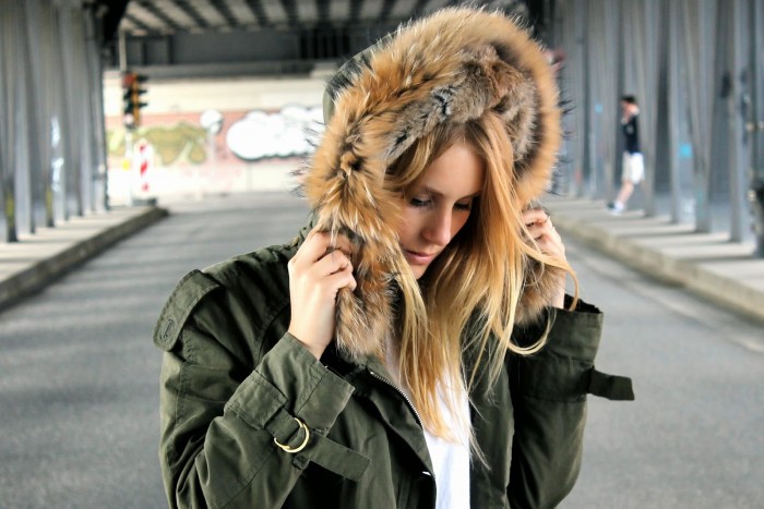 parka with fur hoody