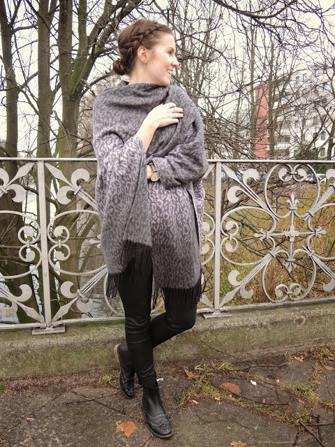 Grey poncho by TK Maxx