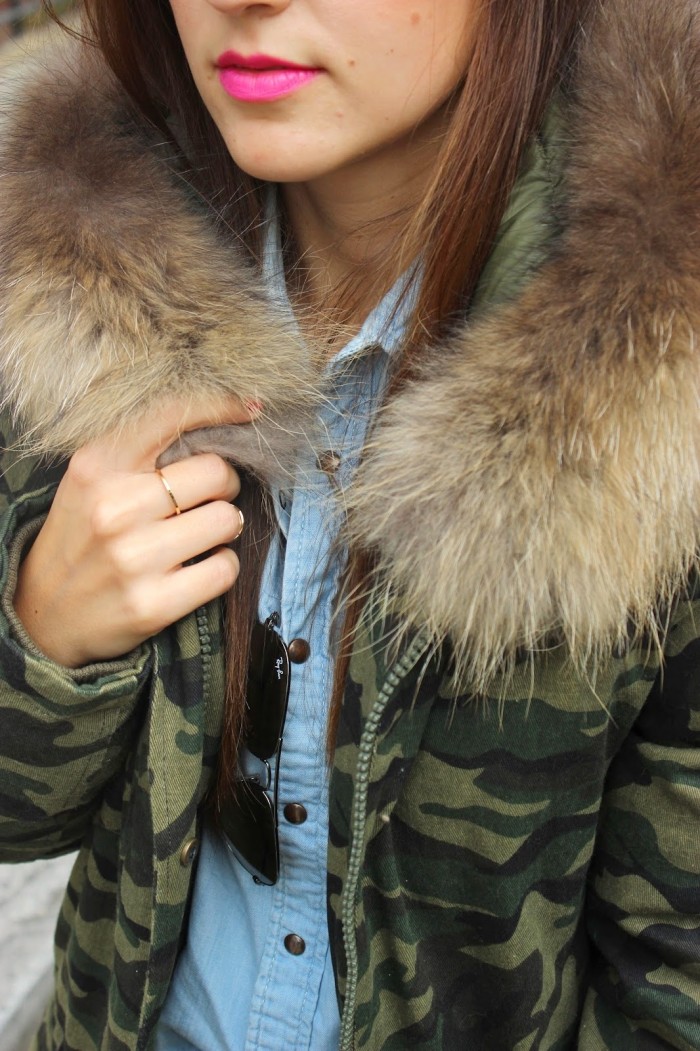 camouflage colored parka by IQ+Berlin
