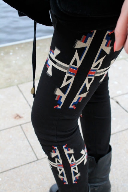 blackpatterned pants by Minusey