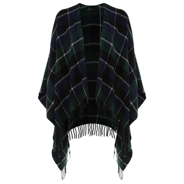 Poncho kariert blau