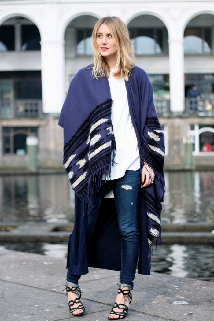 Poncho blue by TK Maxx