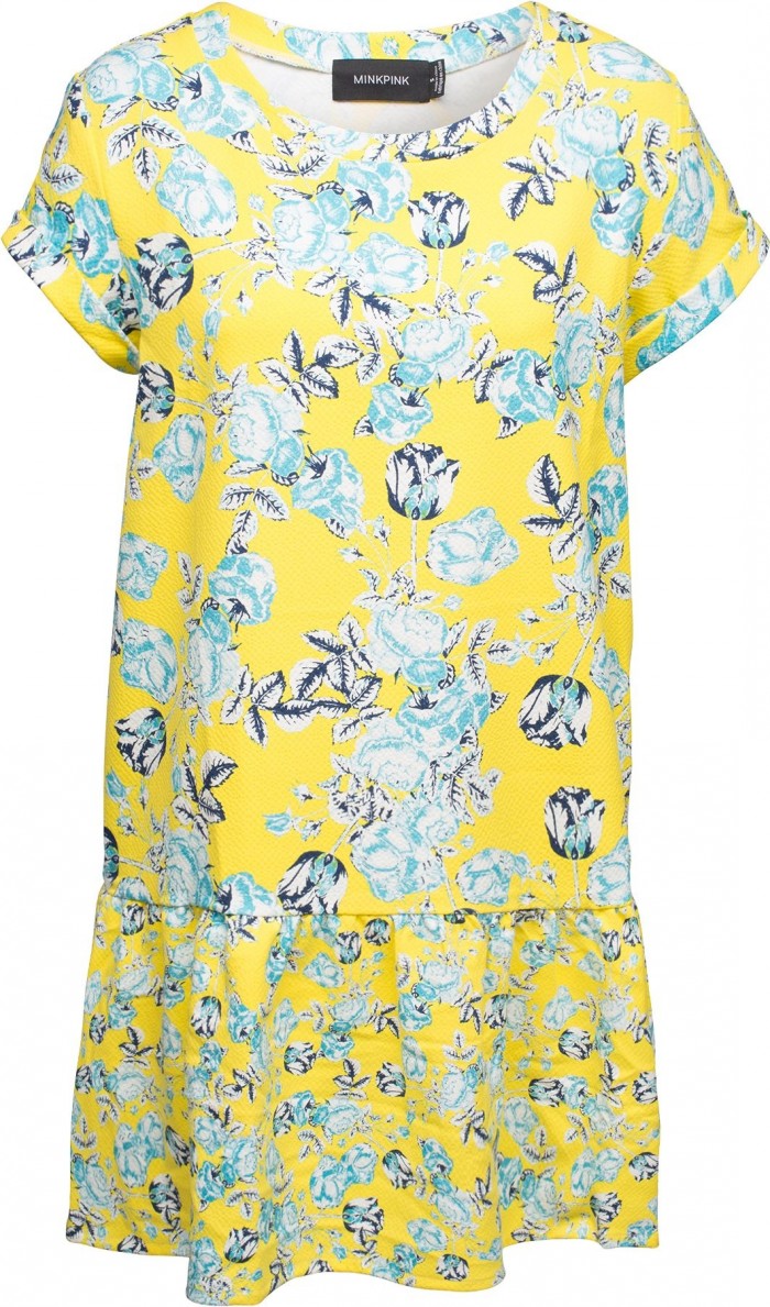 Blumenkleid geld print