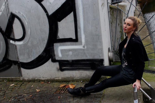 Schwarze Bikerjacke von H&M