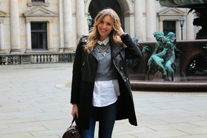 schwarzer mantel von zara
